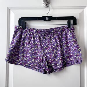 Aeropostale Y2K Floral Shorts Lounge Pajama Lightweight Purple Low Rise Small